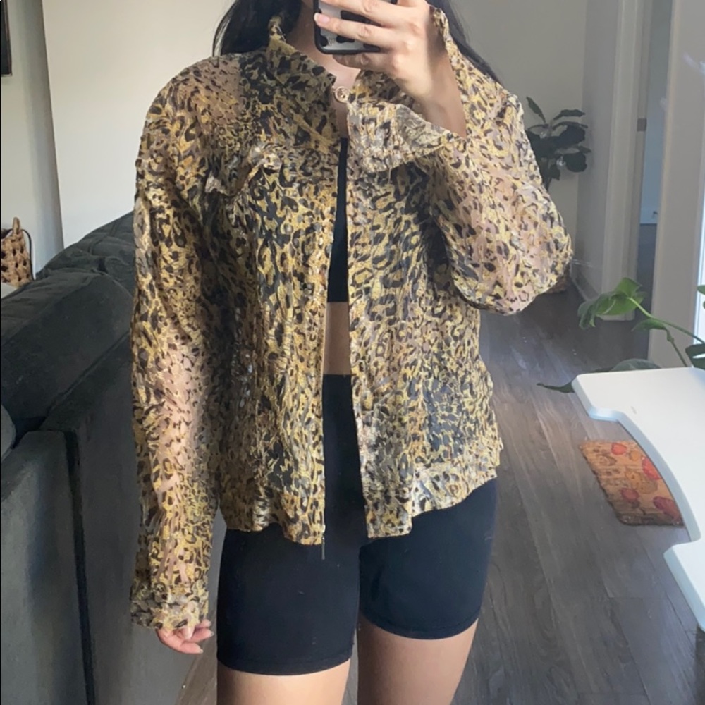 Cheetah - Sheer Zip Up